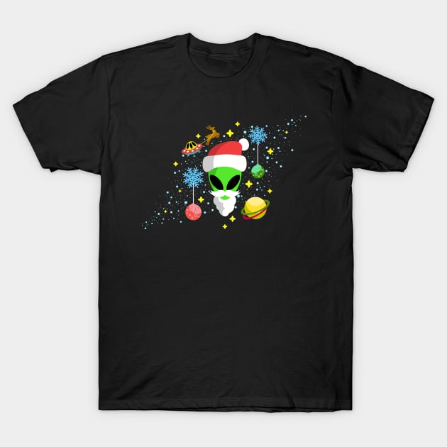 Alien Santa T-Shirt by AdrianaStore